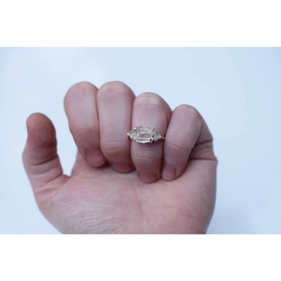 Engagement rings, raw diamond ring, raw stone ring, alternative engageme… - Picture 2 of 9